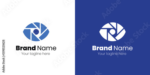 Modern Photography Logo Design with Eye and Aperture. Eye, camera creative minimalist logo design vector