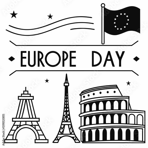 EUROPE DAY  vector illustration