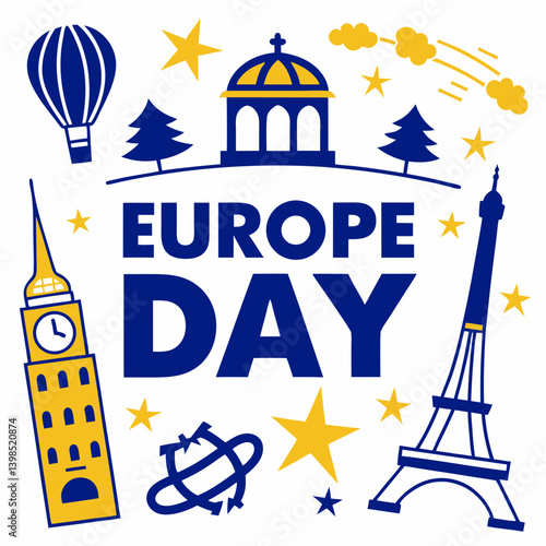 EUROPE DAY  vector illustration