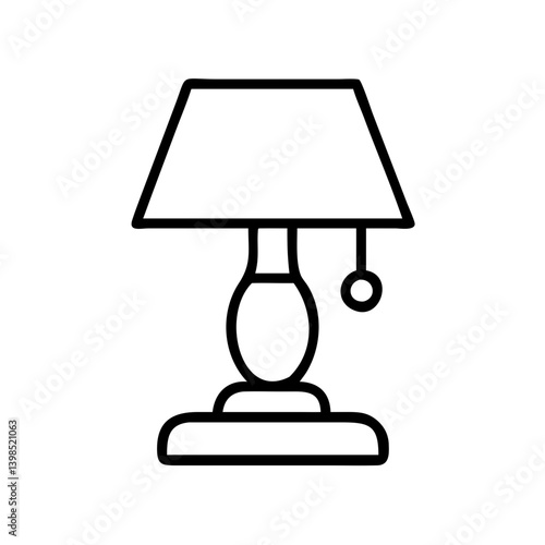 Table lamp icon vector, bedside lamp illustration, home lighting design, interior decoration lamp