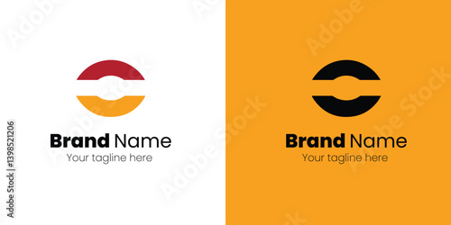 Modern logo design featuring a circle with a horizontal bar vector