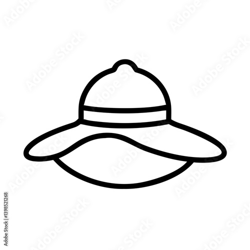 Explore safari hat vector illustration: vintage pith helmet graphic for adventure travel and style icon