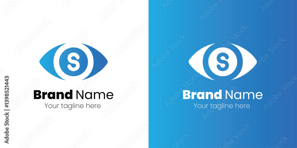 Modern Logo Design Featuring an Eye Icon with the Letter S. Letter S with eye logo design vector Modern Logo Design Featuring an Eye Icon with the Letter S. Letter S with eye logo design vector