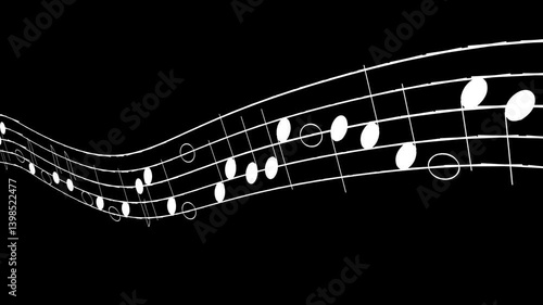 Audio music notes animation video footage of audio visualizer, Sound, Wave, Audio waves