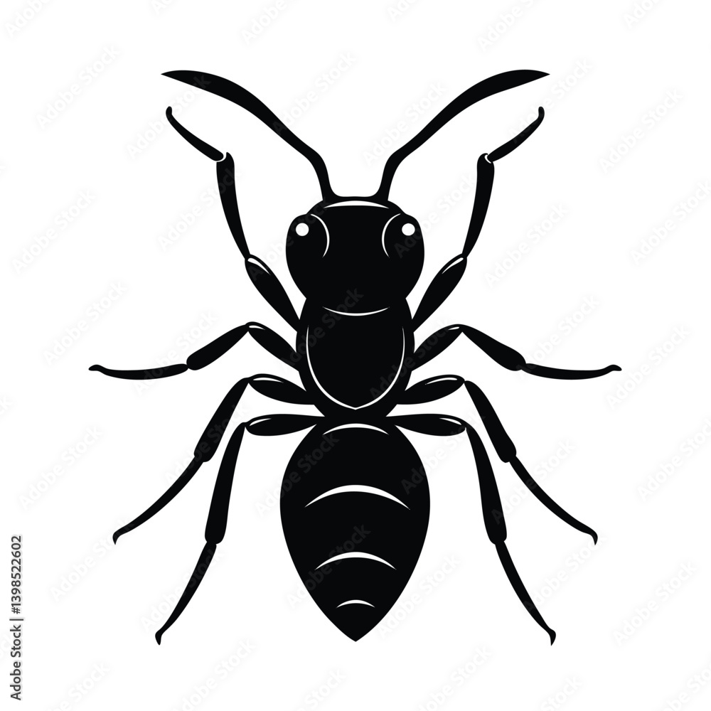 Vector Drawing of Ant Head with Mandibles Vector Drawing of Ant Head with Mandibles