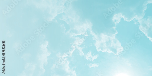 sunny sky blue light watercolor background. Aquarelle painting brush effect card paper textured canvas cloudy smoke space for text, entertaining card, template. aquamarine color graphics illustration
