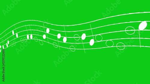 Audio music notes animation video footage of audio visualizer, Sound, Wave, Audio waves