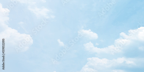 sunny sky blue light watercolor background. Aquarelle painting brush effect card paper textured canvas cloudy smoke space for text, entertaining card, template. aquamarine color graphics illustration