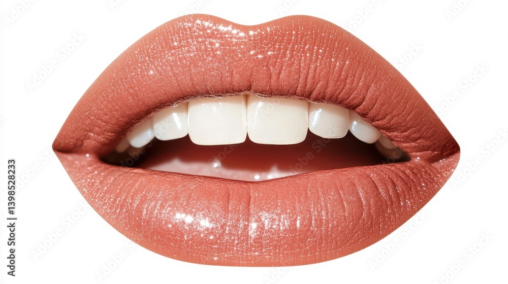 Obraz premium Flawless Curled Lips with Subtle Shine