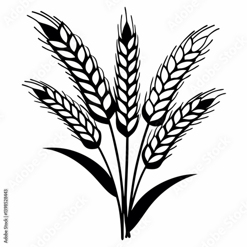 vector illustration of wheat ears