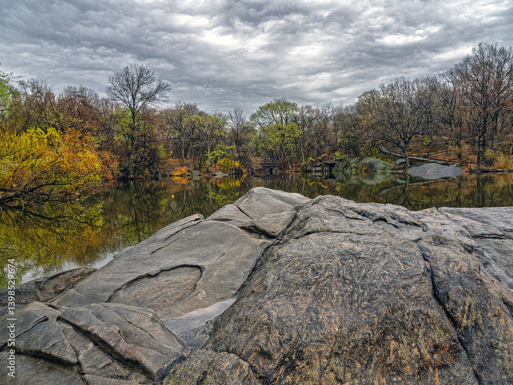 Central Park, New York City at the lake