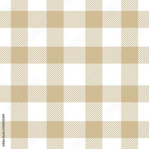 Vivid white Seamless Tartan with Vibrant putty accents Textile Design