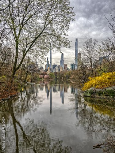 Obraz na płótnie Central Park, New York City at the lake w salonie