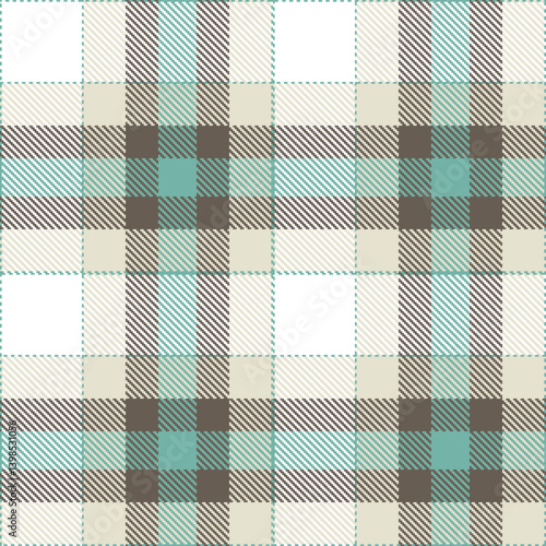 Elegant Neon dull teal & Rustic light grey Seamless Tartan Textile Design