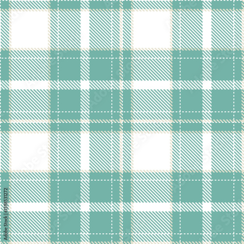 Plaid pattern seamless. Fire white & Metallic dull teal Tartan Textile Design. 