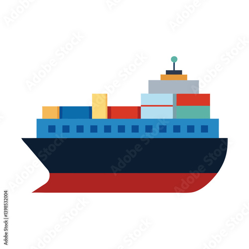 container ship vector illustration on white background