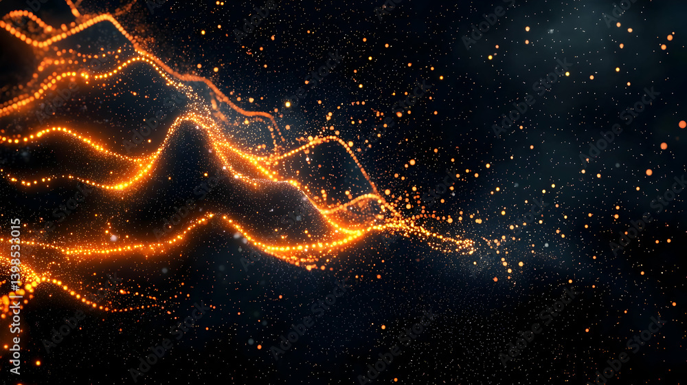 Abstract Glowing Particle Waves Design