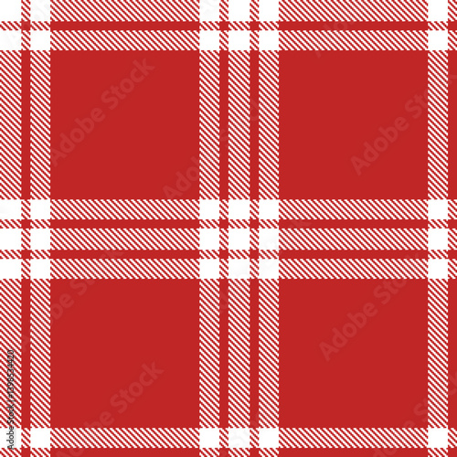 Plaid pattern seamless. Traditional white & Warm scarlet Tartan Textile Design. 