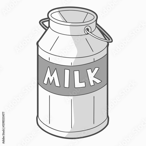 Milk Can   a premium AI-generated simple vector icon with an agriculture