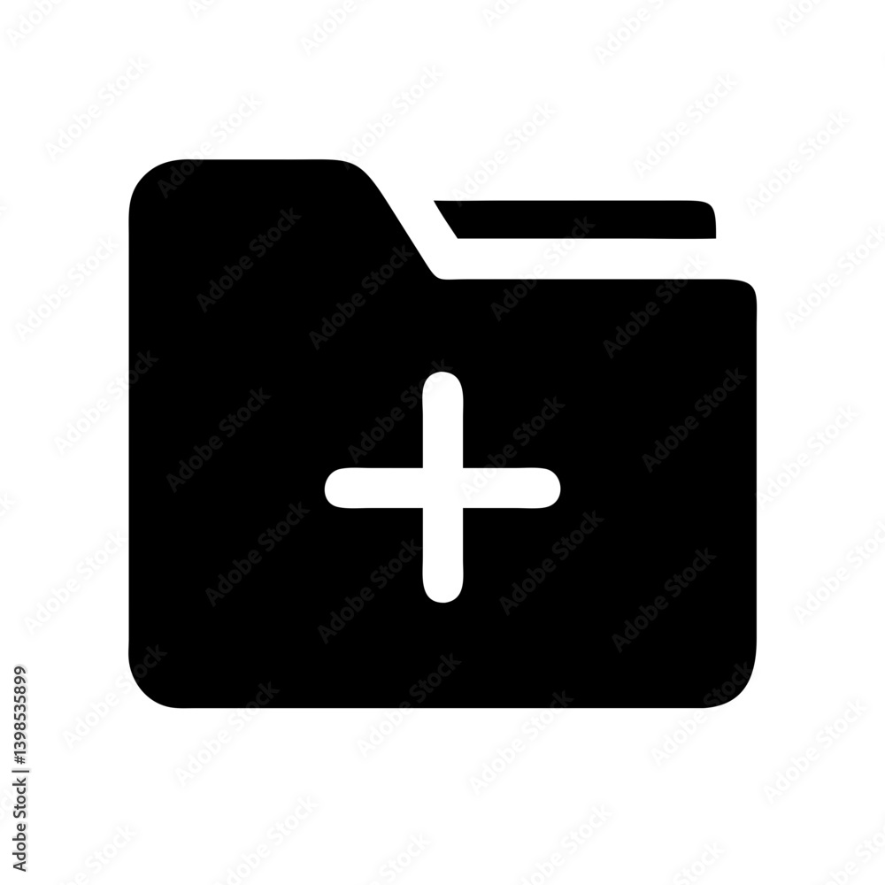Obraz premium add folder vector flat icon