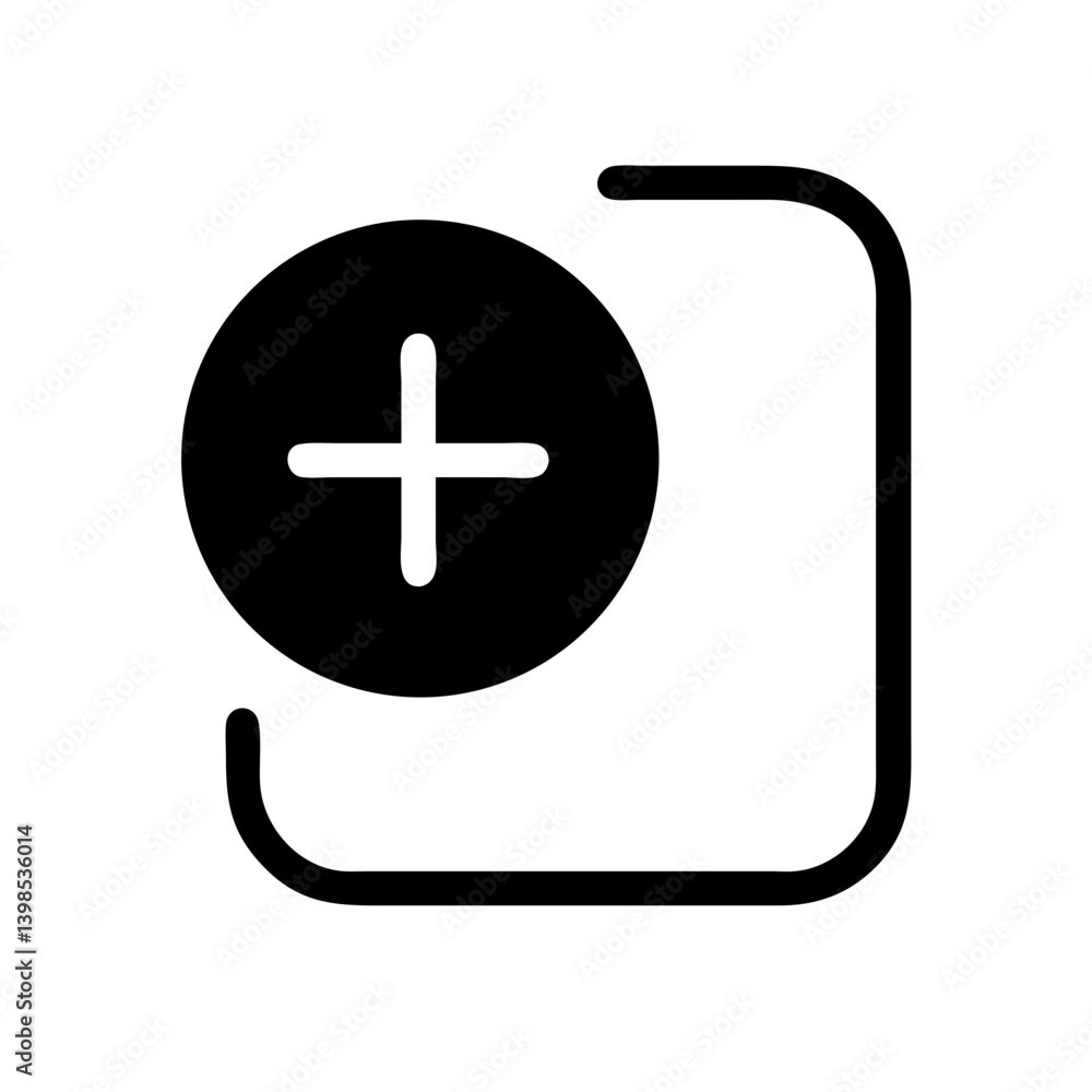 Obraz premium add glyph vector flat icon