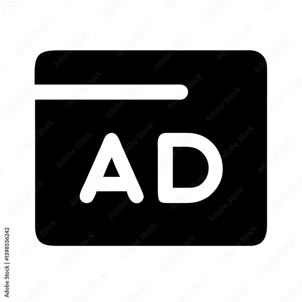 ad glyph vector flat icon ad glyph vector flat icon