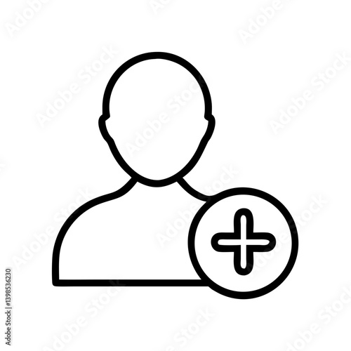 add user vector flat icon