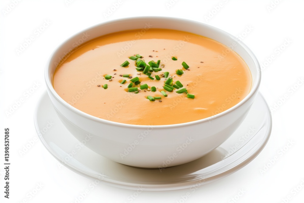 Bright orange creamy soup, likely carrot or pumpkin, with chopped chives. Great for autumn menus or vegetarian meal visuals.
Bright orange creamy soup, likely carrot or pumpkin, with chopped chives. Great for autumn menus or vegetarian meal visuals.
