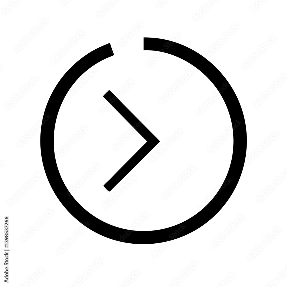 angle circle right glyph vector flat icon angle circle right glyph vector flat icon