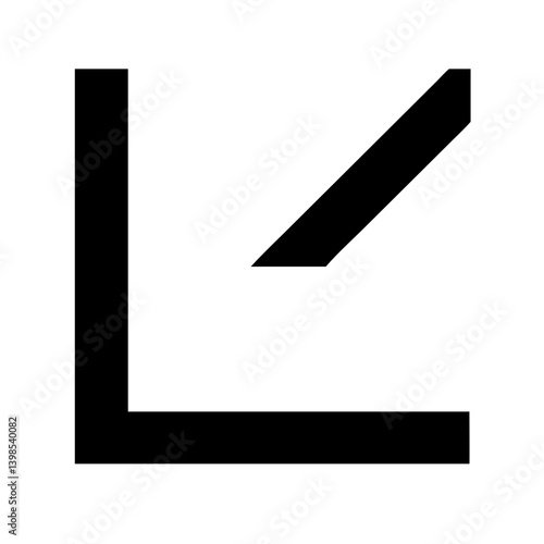 angle square right glyph  vector flat icon