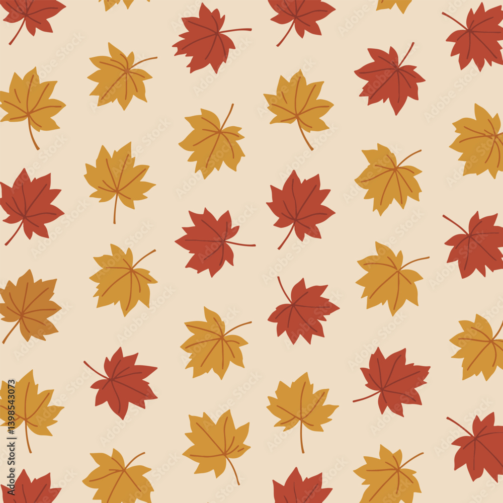 clean and minimalistic small hand-drawn maple leaf pattern in solid colors clean and minimalistic small hand-drawn maple leaf pattern in solid colors