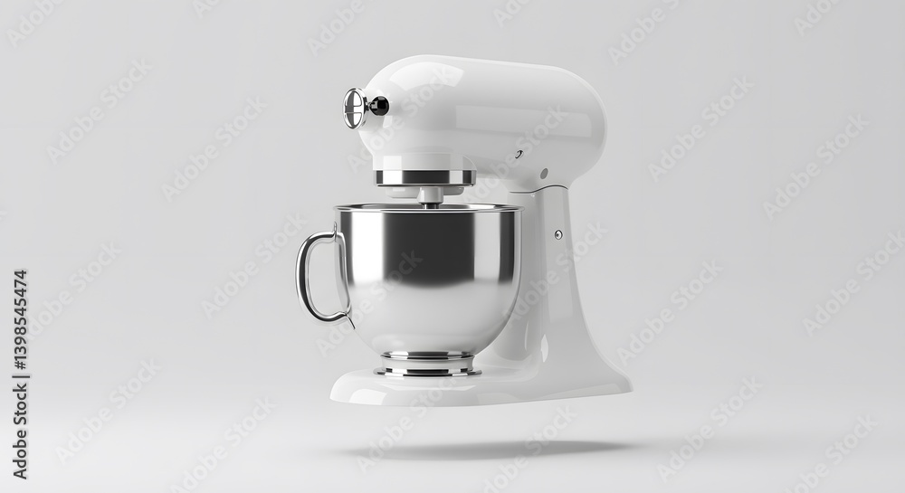 Elegant White Stand Mixer with Stainless Steel Bowl: A Kitchen Appliance for Baking Enthusiasts Elegant White Stand Mixer with Stainless Steel Bowl: A Kitchen Appliance for Baking Enthusiasts