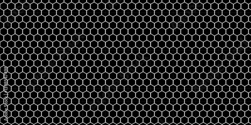 Honeycomb pattern with hexagon mesh. Texture bee comb grid. Flat vector illustration isolated on white background.