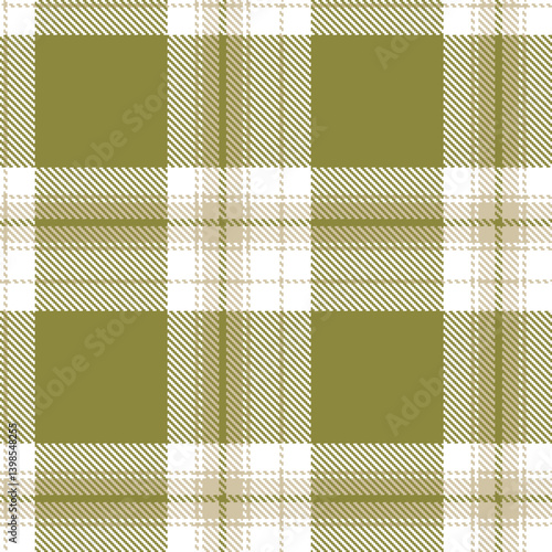 Elegant Seamless Tartan featuring Autumn white and Rich putty Textile Design