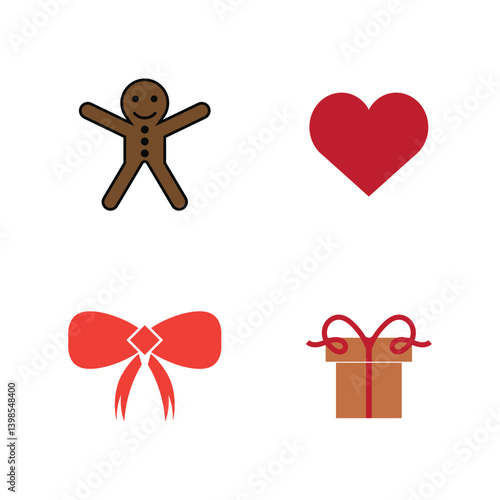 Set of Christmas icon vector logor illustration template design