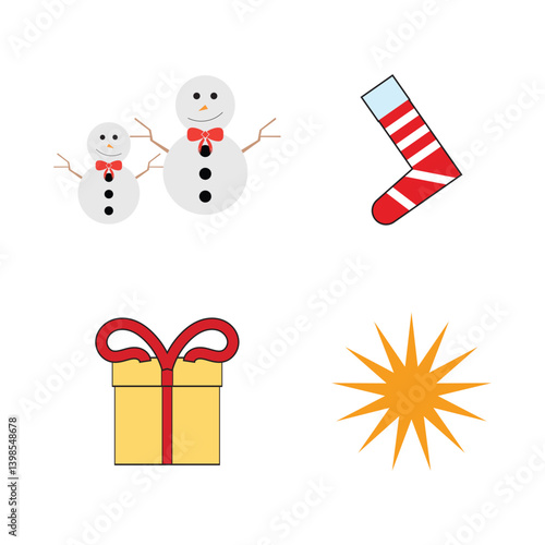 Set of Christmas icon vector logor illustration template design