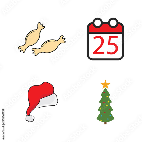 Set of Christmas icon vector logor illustration template design