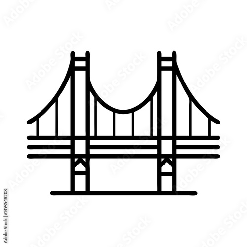 Golden gate bridge outline vector drawing san francisco landmark architecture travel icon design graphic art
