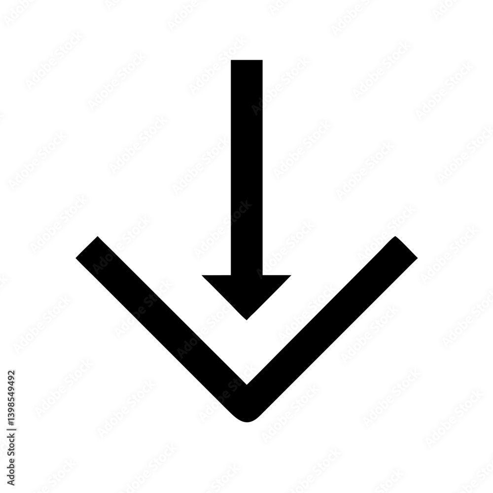 arrow down glyph vector flat icon arrow down glyph vector flat icon