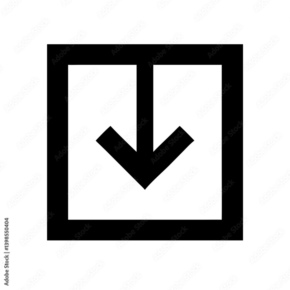 arrow square down glyph vector flat icon arrow square down glyph vector flat icon