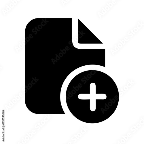 assept document glyph apps add glyph  vector flat icon