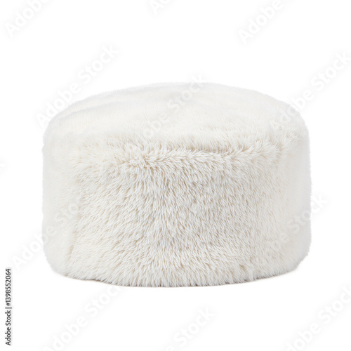 Stay cozy in style with a luxurious white faux fur Cossack hat Perfect for winter fashion shoots and elegant winter themed designs