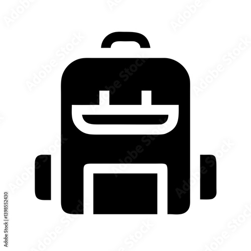 backpack glyph  vector flat icon