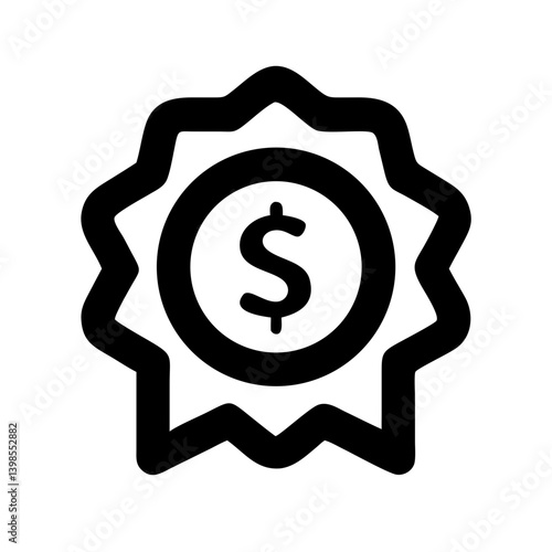 badge dollar glyph  vector flat icon