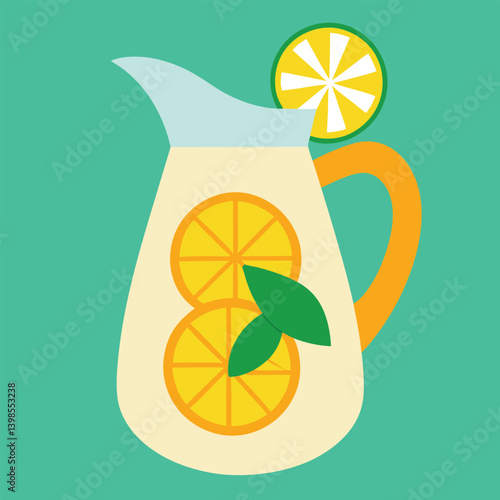 lemonade pitcher with citrus slices and mint