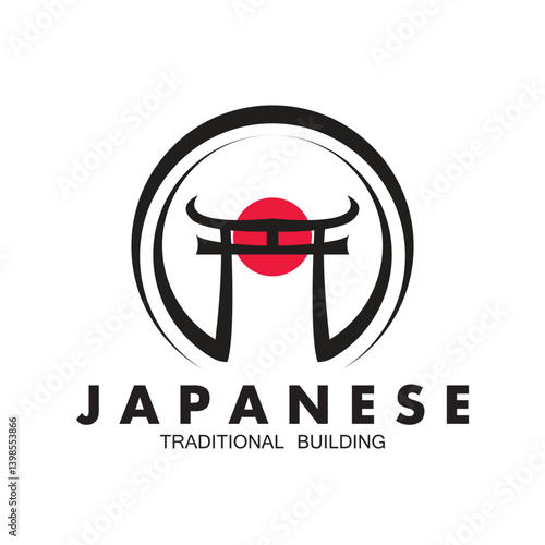 torii gate logo icon vector illustration template design
