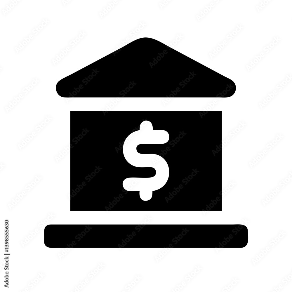 bank glyph vector flat icon bank glyph vector flat icon