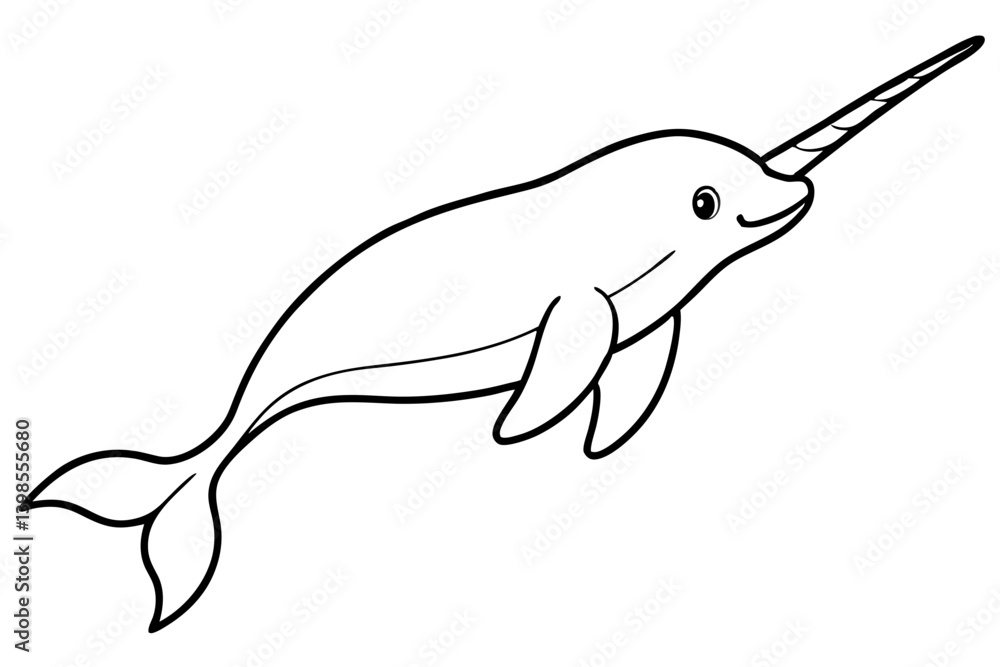 Stylized Narwhal Illustration Stylized Narwhal Illustration