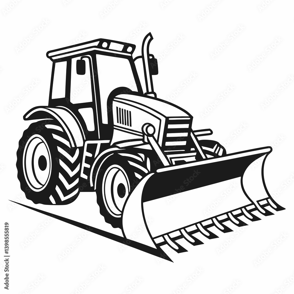 Naklejka premium Plow Icon Black a premium AI-generated simple vector icon with an agriculture 