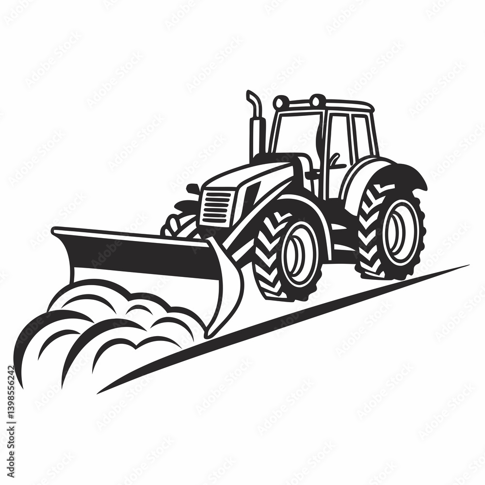 Naklejka premium Plow Icon Black a premium AI-generated simple vector icon with an agriculture 